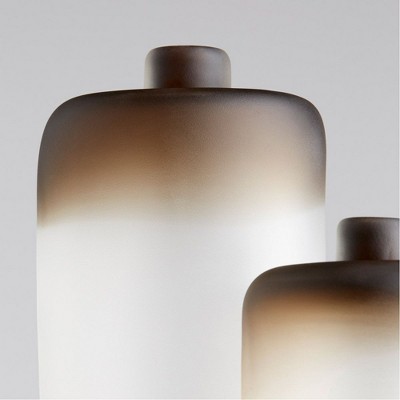 Handmade Gradient Amber and White Glass Table Vase
