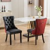 CAVINAS Dining Chairs with PU & Velvet Upholstered Backrest, Nailhead Trim & Triple Elastic Seat Cushion, Set of 2 - 4 of 4