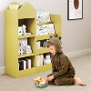 Zevemomo 4 Tier Kids Bookshelf and Toy Storage, Wooden Children Bookshelf, Toy Storage with Bookshelf for Playroom,Classroom, Bedroom, Library,Yellow - 2 of 4