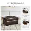 Signature Design by Ashley Santorine Leather Ottoman in Dark Brown - 4 of 4