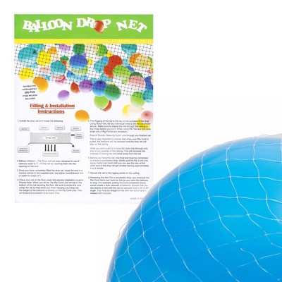 Sparkle and Bash Balloon Drop Net for Ceiling Release at Birthdays, Graduation, New Years Party Decorations, 15.7 Ft