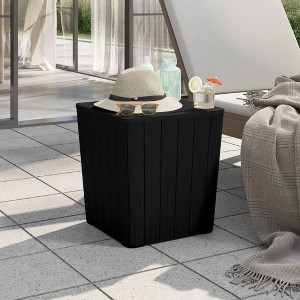 vidaXL Patio Table with Removable Lid Black Polypropylene - 1 of 4