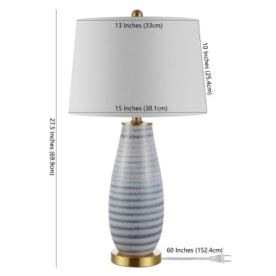 Eliana Coastal-Inspired Blue and White Ceramic Table Lamp