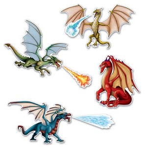 Beistle Dragon Cutouts, 8.5"-20.5", (14/Pkg) Multicolored - 1 of 1