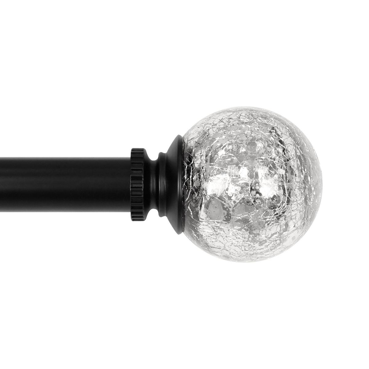Lumi Home Furnishings 1" 50" x 144" Mercury Glass Sphere Finial Curtain Rod Set