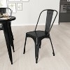 Merrick Lane Series Dining Chair - Black-Antique Gold Metal Frame - Square Seat - Slatted, Curved Back - image 2 of 4