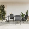 vidaXL Patio Dining Set Outdoor Table and Chair Black Steel and Textilene - 59.1" Table Length 4 Pieces - 2 of 4