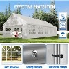 Heavy Duty Party Tent, Outdoor Event Canopy, PE & Steel Frame with Removable Sidewalls, Waterproof UV Resistant White, Wave/Straight Edge - 4 of 4