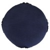 HomeRoots 18" Blue Cotton Cylinder Geometric Pouf Ottoman - 4 of 4