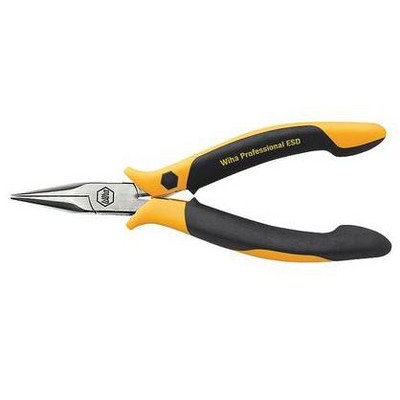 WIHA TOOLS 32742 ESD Needle Nose Plier,4-3/4 in.,Serrated