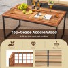 Tangkula Set of Outdoor 4 Acacia Wood Furniture Set with Heavy Duty Metal Frame Soft Seat & Back Cushions Beige - 2 of 4