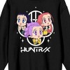 KPop Demon Hunters Chibi Huntr/X Adult Black Crew Neck Long Sleeve Sweatshirt - 2 of 3