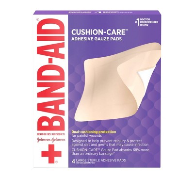 Band-Aid Brand First Aid Adhesive Gauze Pad - 4.5in x 5.5in - 4ct