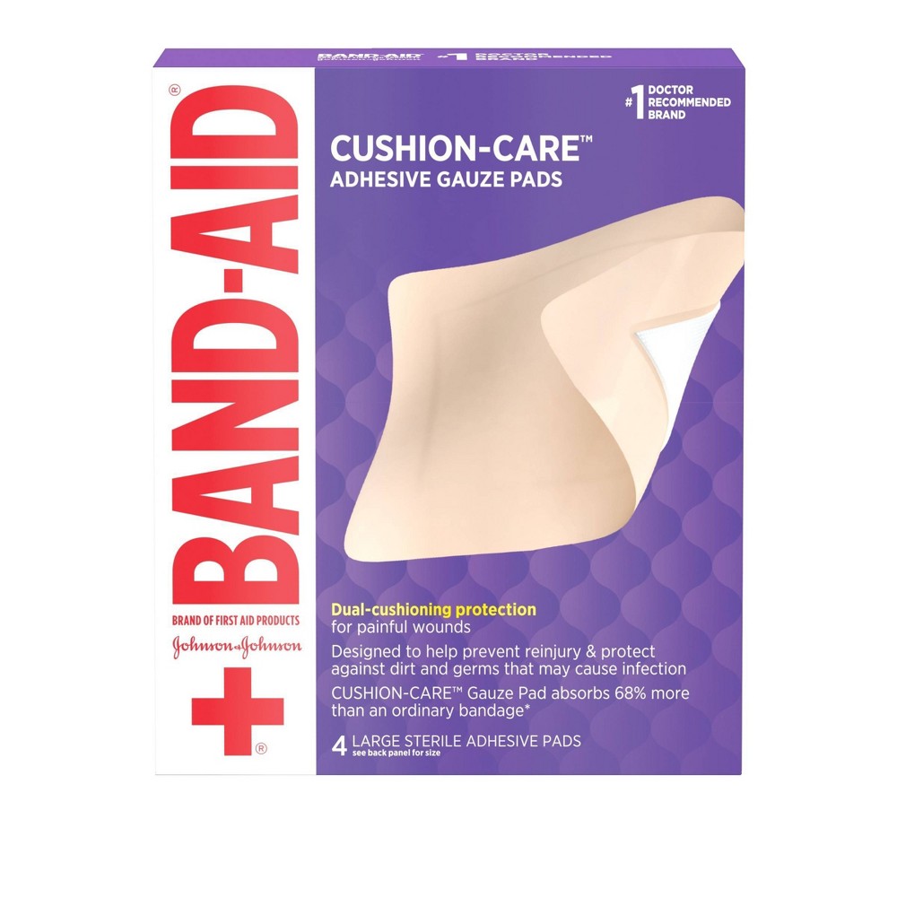 UPC 381371166282 product image for Band-Aid Brand First Aid Adhesive Gauze Pad - 4.5in x 5.5in - 4ct | upcitemdb.com