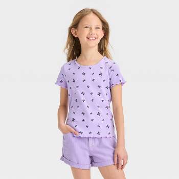 Fashion 4-12Years Kids Children Girls Flared Short Sleeve T-shirt Purplle Shorts  Pants @ Best Price Online