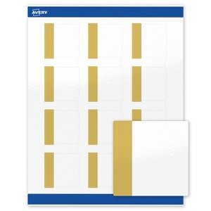 Avery Printable Square Labels, Gold-Dipped Edge, 2" x 2", Glossy White Square Labels, Permanent, Laser/Inkjet, 120ct, Great for Product Labels - 1 of 4