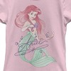 Girl's The Little Mermaid Ariel Watercolor Signature T-Shirt - 2 of 4