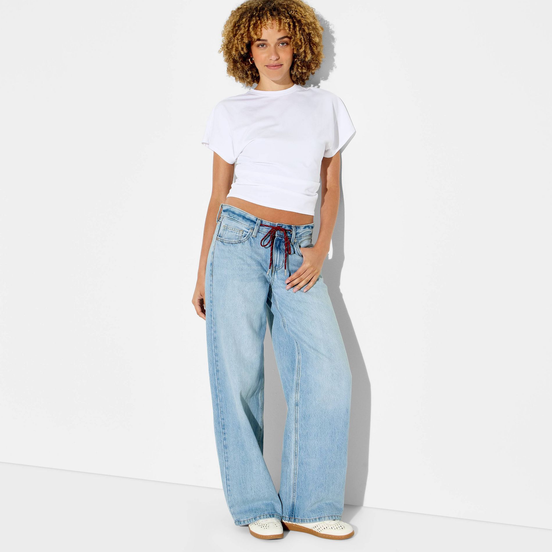 Women's Ultra Low-Rise Baggy Jeans - Wild Fable™ Light Wash
