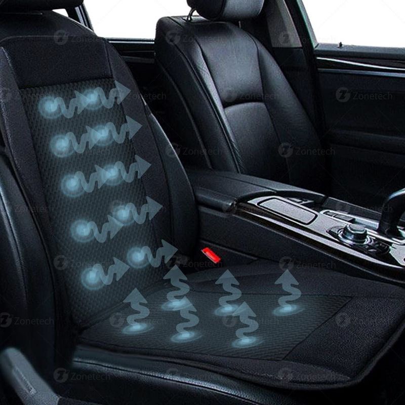 Zone Tech Cooling Car Seat Cushion - Black 12V Automotive Adjustable Temperature Comfortable Cooling Car Seat Cushion, 2 of 6
