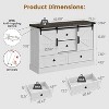 45" Farmhouse 4 Drawer Dresser for Bedroom, with Sliding Barn Doors, Large Drawers & Bar Handles, for Closet,Living Room - 2 of 4