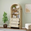70" Tall Bookcase Wood Bookshelf with 5 Shelves Adjustable,Farmhouse Arched Storage Cabinet for Living Room - 3 of 4