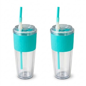 Copco 20 oz Lock-n-Roll Double Wall Travel Mug  2-Pack Insulated Coffee  Tumblers with Spill-Resistant Locking Lids, BPA-Free - (Teal) : Target