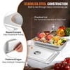 VEVOR 4 Pack Steam Table Pans 20.9 x 12.8 x 3.9 Inch Deep Steam Table Pan Full Size 13L Deep Food Container Stainless Steel Oven Tray, Silver - 4 of 4