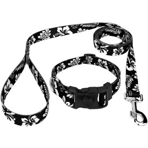 Country Brook Petz Black Hawaiian Deluxe Dog Collar and Leash - 1 of 4