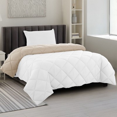 Reversible Comforter Set with Matching Pillowcases 3Pc Down Alternative Ultra Soft Solid Microfiber Comforters Durable Bedding - Lux Decor Collation