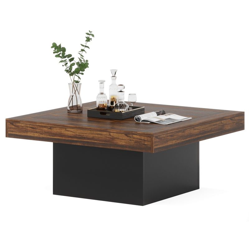 Tribesigns Farmhouse Square LED Table, Engineered Wood Coffee Table, 5 of 8
