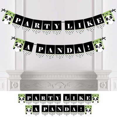 Big Dot of Happiness Party Like a Panda Bear - Baby Shower or Birthday Party Bunting Banner - Party Decorations - Party Like A Panda