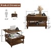 Sapphtopaz 31.5" Wooden Lift Top Coffee Table with 2-Tier Storage Square Center Table with Hidden Compartment Fluted Coffee Bar for Living Room - 3 of 4