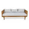 Outdoor 3-Seater Sofa Patio Daybed with Armrests & Water-Resistant Cushions, Acacia Wood Frame Sofa Couch - ModernLuxe - 2 of 4