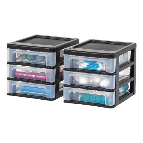 Iris 2pk Wide 3 Drawer Plastic Storage Chests : Target