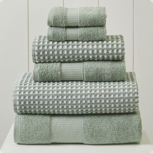 6pc Spa Waffle Jacquard Cotton Bath Towel Set : Target