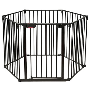 Costway 6 Panel Baby Safe Metal Gate Play Yard Barrier Pet Fence Adjustable - 1 of 4