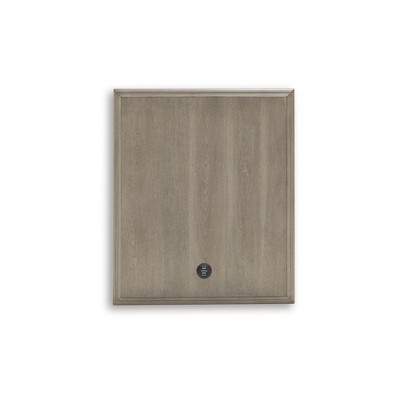 Gray Rectangular Wooden End Table with Storage and USB Ports
