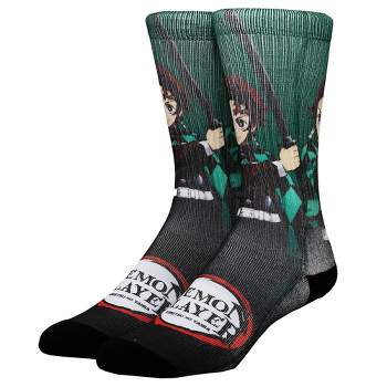 Demon Slayer Green Sublimated crew Socks for Men