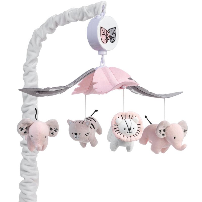 Lambs & Ivy Happy Jungle Musical Baby Crib Mobile Safari Animals Soother Toy, 1 of 6