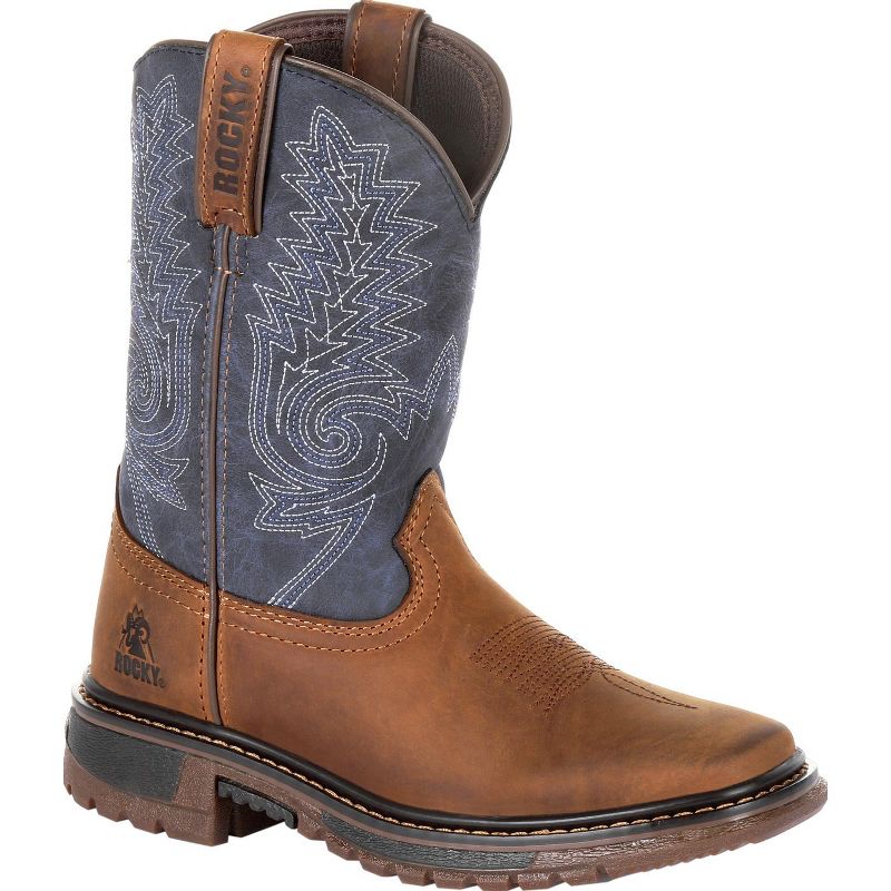 Kids Brown Rocky Ride FLX Western Boot, 1 of 9