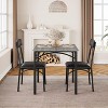 Jojoka 3 Pcs Industrial Dining Table Set for Apartment, Small Kitchen Table Set with 2 Upholstered Chairs - 4 of 4