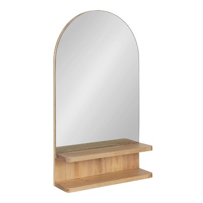 18" x 30" Astora Arch Decorative Wall Mirror with Shelf Natural - Kate & Laurel All Things Decor