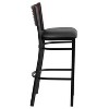 Emma and Oliver Black Decorative Slat Back Metal Restaurant Dining Barstool - 4 of 4