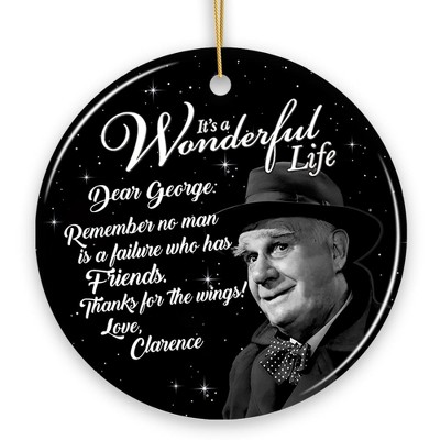 Clarence the Angel Dear George Quote Christmas Tree Ornament, Wonderful Life Gift| OrnamentallyYou