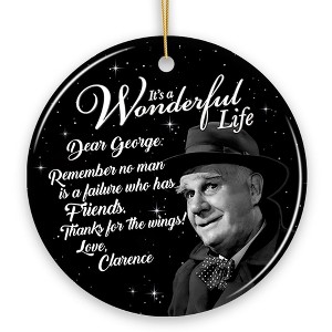 Clarence the Angel Dear George Quote Christmas Tree Ornament, Wonderful Life Gift| OrnamentallyYou - 1 of 4