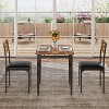 GOCAPTAIN Dining Table Set for 2, Dining Table and Chairs Set of 2, 3 Piece Dining Table Set with Spiral Table Legs for Small Spaces Kitchen Apartment - 4 of 4