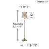 360 Lighting Traditional Swing Arm Floor Lamp Adjustable Height 70" Tall Antique Brass Almond Flower Linen Drum Shade Living Room Bedroom - 2 of 3
