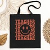 Simply Sage Market Teacher Smiley Face Wavy Canvas Tote - One Size Black - Black - 3 of 4