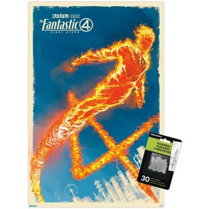 Trends International Marvel Fantastic Four: First Steps (2025) - The Human Torch Unframed Wall Poster Prints - 1 of 4