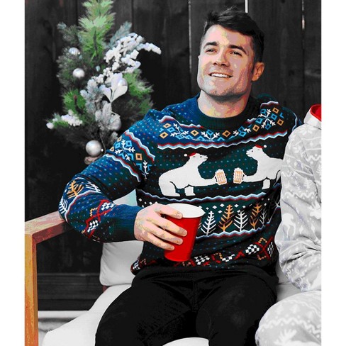 Tipsy Elves Men's Polar Bear Party Sweater - Holiday Festive Sweater - image 1 of 3